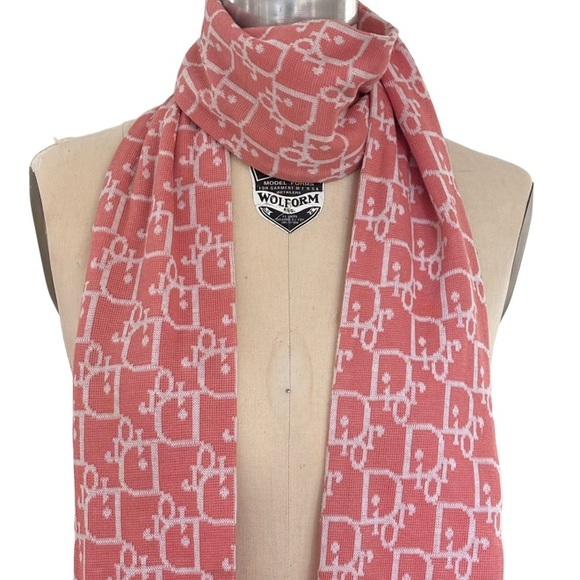 Dior Accessories - Vintage Dior Knit Logo Scarf in Pink